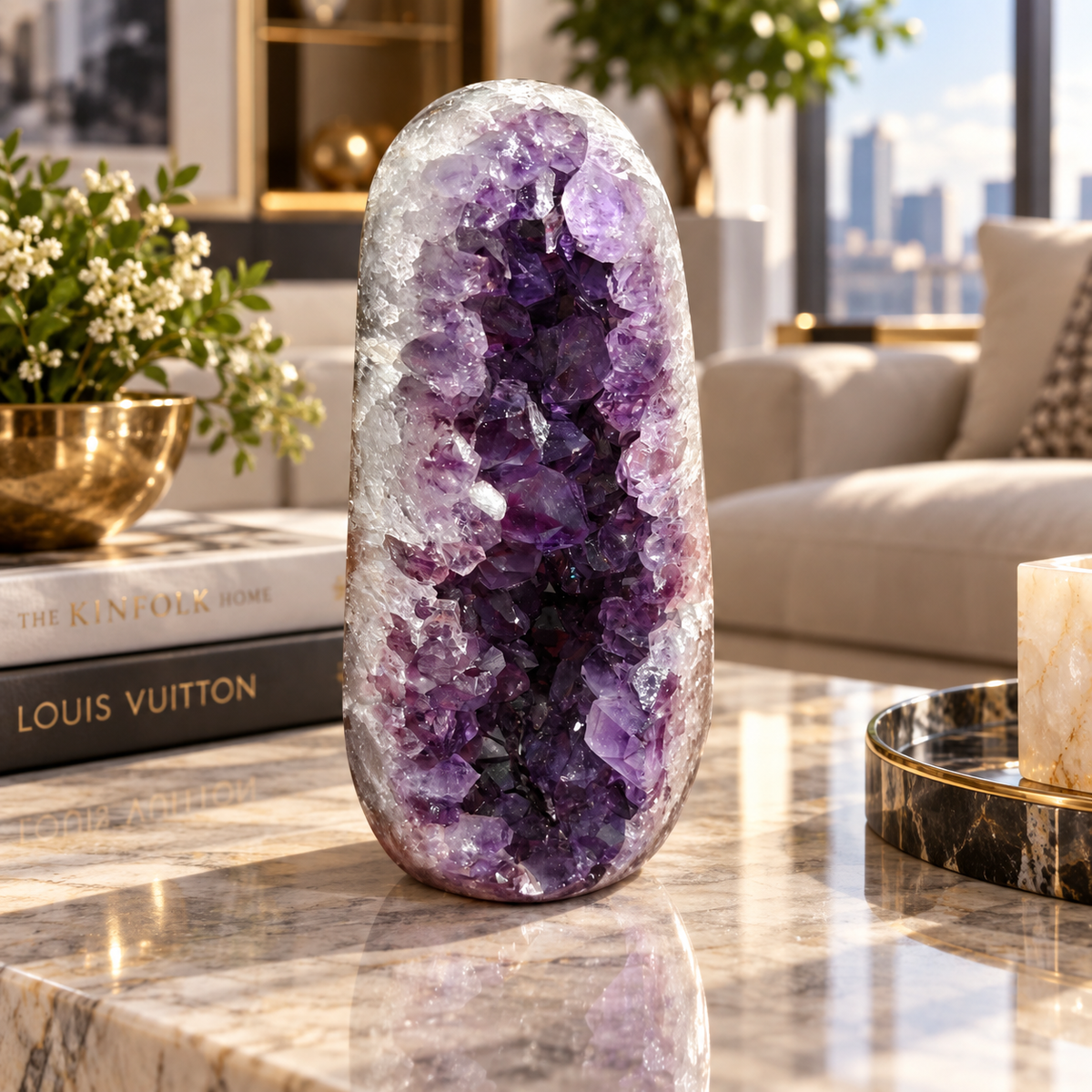 Premium Natural Amethyst Crystal – Purple Crystal Home Décor & Serenity Accent | Size: 6×11 | 553 Grams