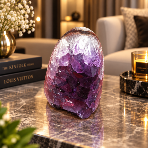 Premium Natural Amethyst Crystal – Purple Crystal Home Décor & Serenity Accent | Size: 4×6 | 152 Grams