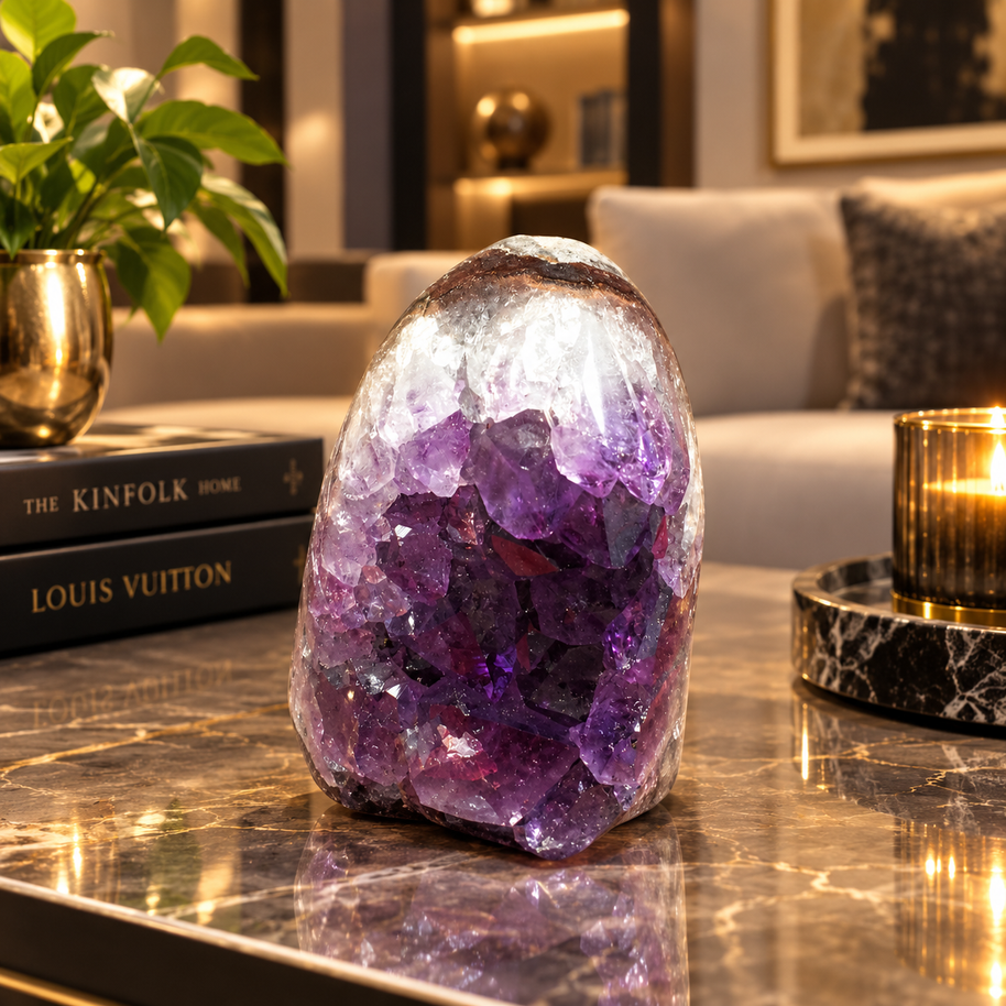 Premium Natural Amethyst Crystal – Purple Crystal Home Décor & Serenity Accent | Size: 4×6 | 152 Grams