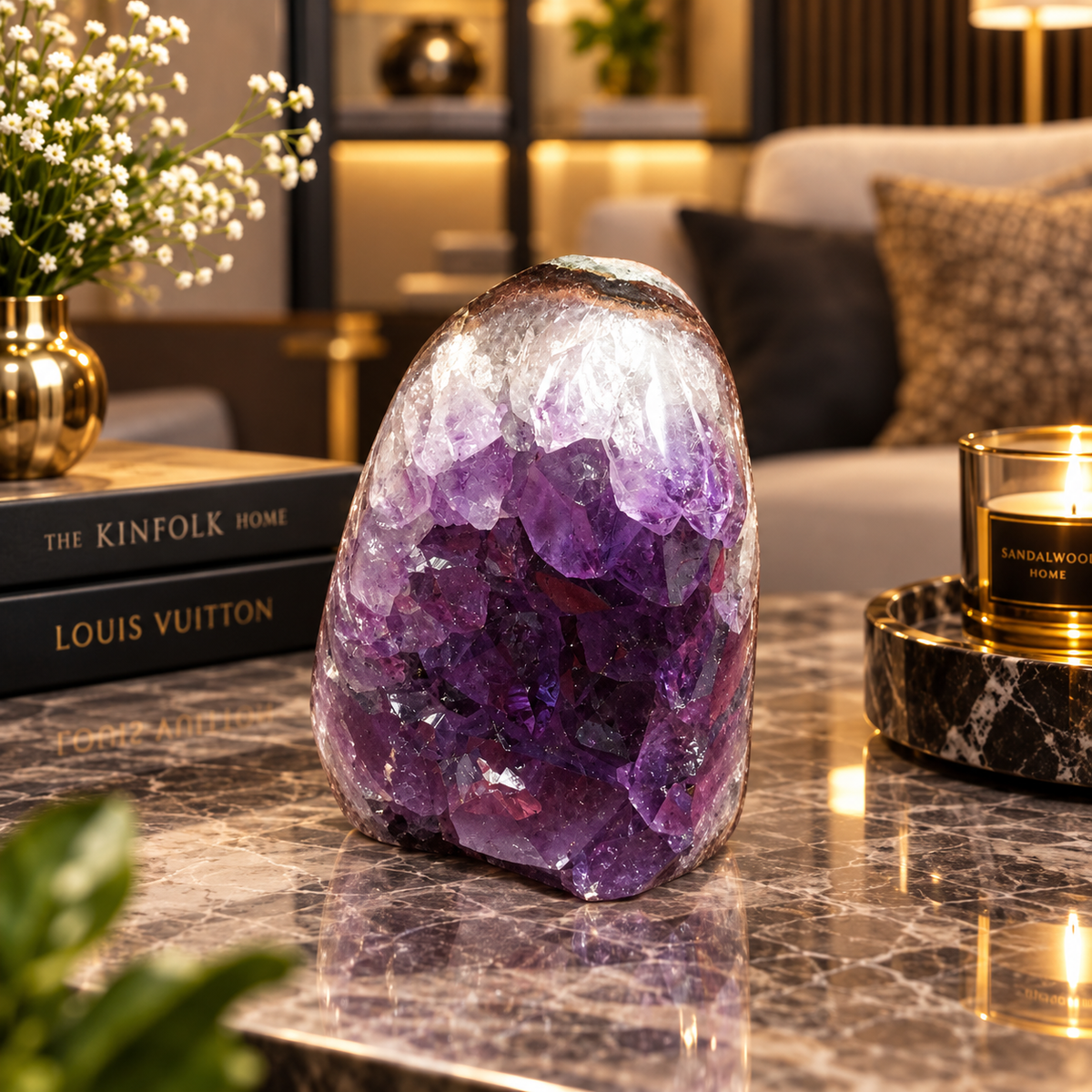 Premium Natural Amethyst Crystal – Purple Crystal Home Décor & Serenity Accent | Size: 4×6 | 152 Grams