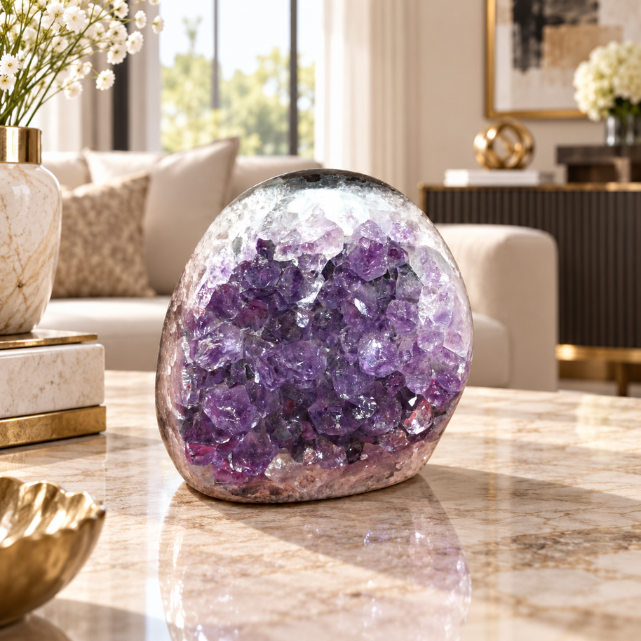 Premium Natural Amethyst Crystal – Purple Crystal Home Décor & Serenity Accent | Size: 5×5 | 204 Grams