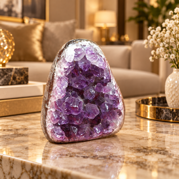 Premium Natural Amethyst Crystal – Purple Crystal Home Décor & Serenity Accent | Size: 5×6 | 249 Grams
