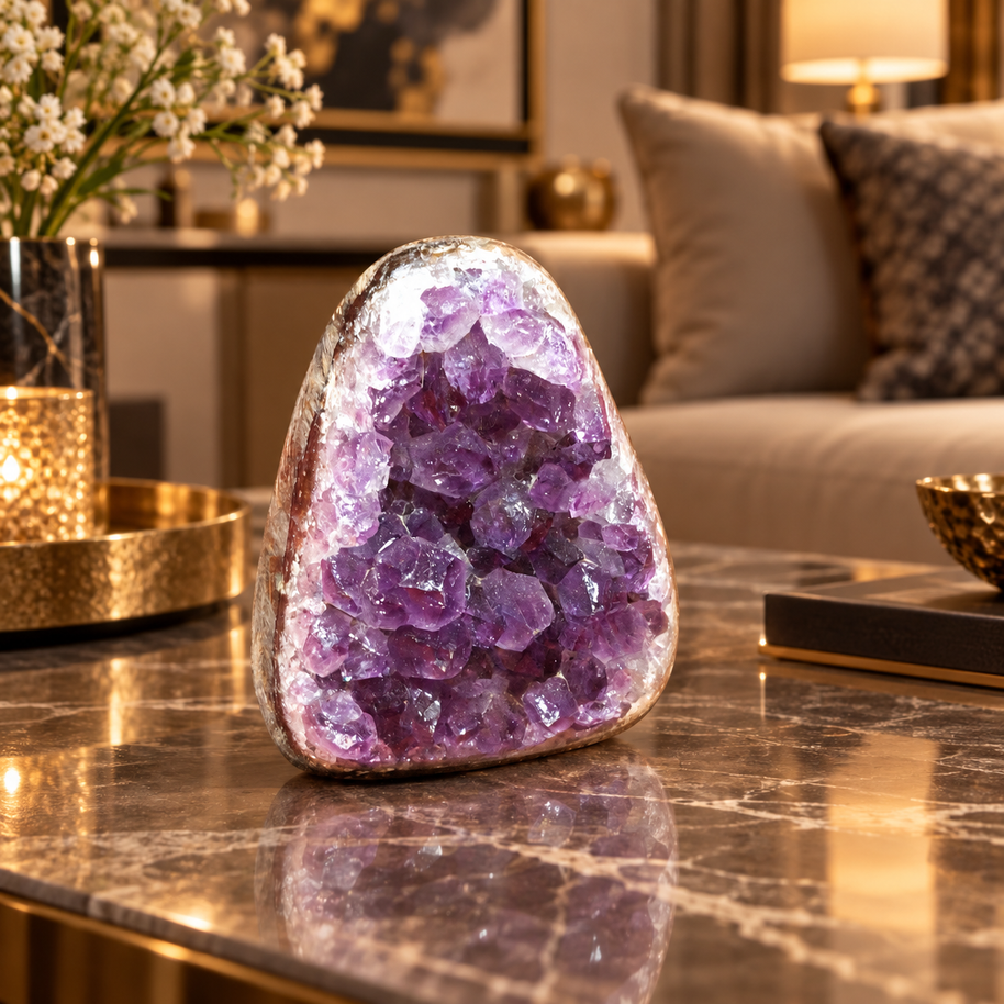 Premium Natural Amethyst Crystal – Purple Crystal Home Décor & Serenity Accent | Size: 5×6 | 249 Grams