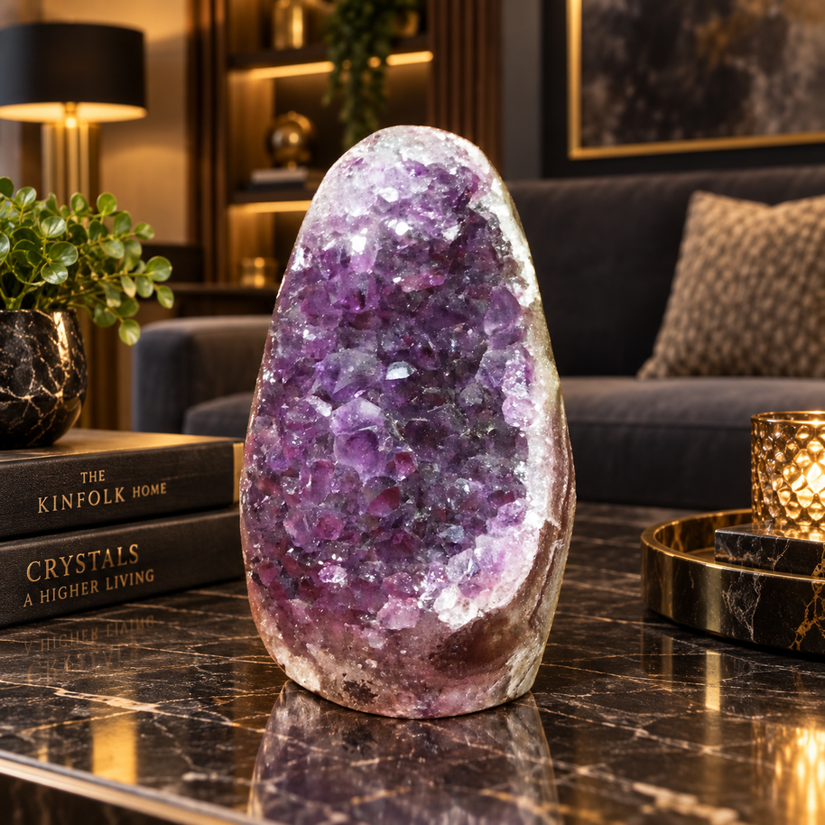 Premium Natural Amethyst Crystal – Purple Crystal Home Décor & Serenity Accent | Size: 4×6 | 176 Grams