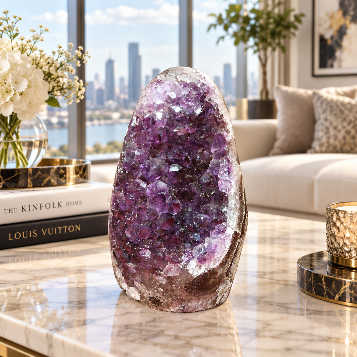 Premium Natural Amethyst Crystal – Purple Crystal Home Décor & Serenity Accent | Size: 4×6 | 176 Grams