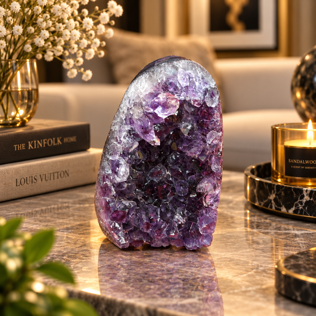 Premium Natural Amethyst Crystal – Purple Crystal Home Décor & Serenity Accent | Size: 5×7 | 226 Grams