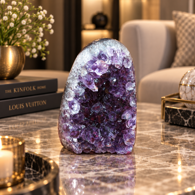Premium Natural Amethyst Crystal – Purple Crystal Home Décor & Serenity Accent | Size: 5×7 | 226 Grams