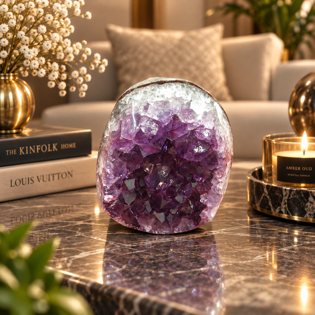 Premium Natural Amethyst Crystal – Purple Crystal Home Décor & Serenity Accent | Size: 5×6 | 249 Grams