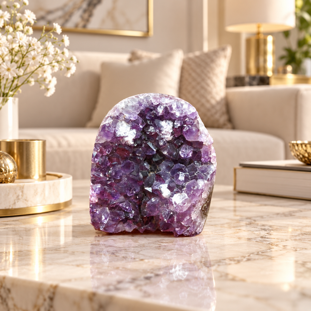 Premium Natural Amethyst Crystal – Purple Crystal Home Décor & Serenity Accent | Size: 6×7 | 293 Grams