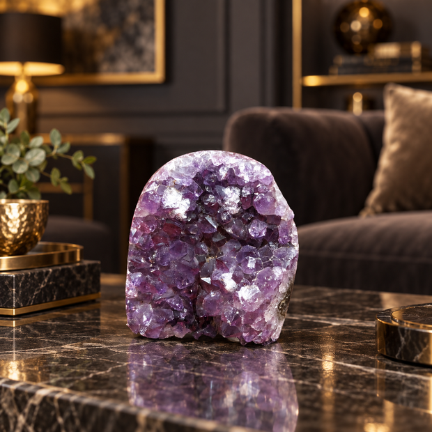 Premium Natural Amethyst Crystal – Purple Crystal Home Décor & Serenity Accent | Size: 6×7 | 293 Grams