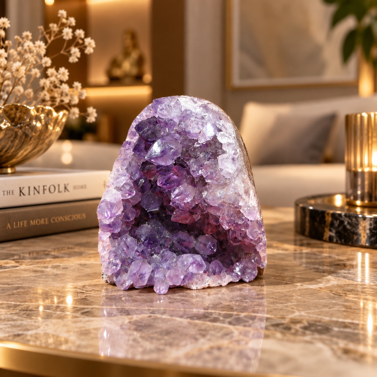 Premium Natural Amethyst Crystal – Purple Crystal Home Décor & Serenity Accent | Size: 5×7 | 388 Grams