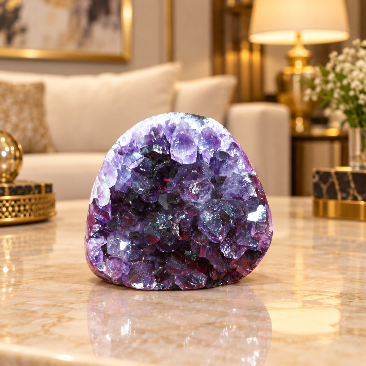Premium Natural Amethyst Crystal – Purple Crystal Home Décor & Serenity Accent | Size: 7×7 | 350 Grams