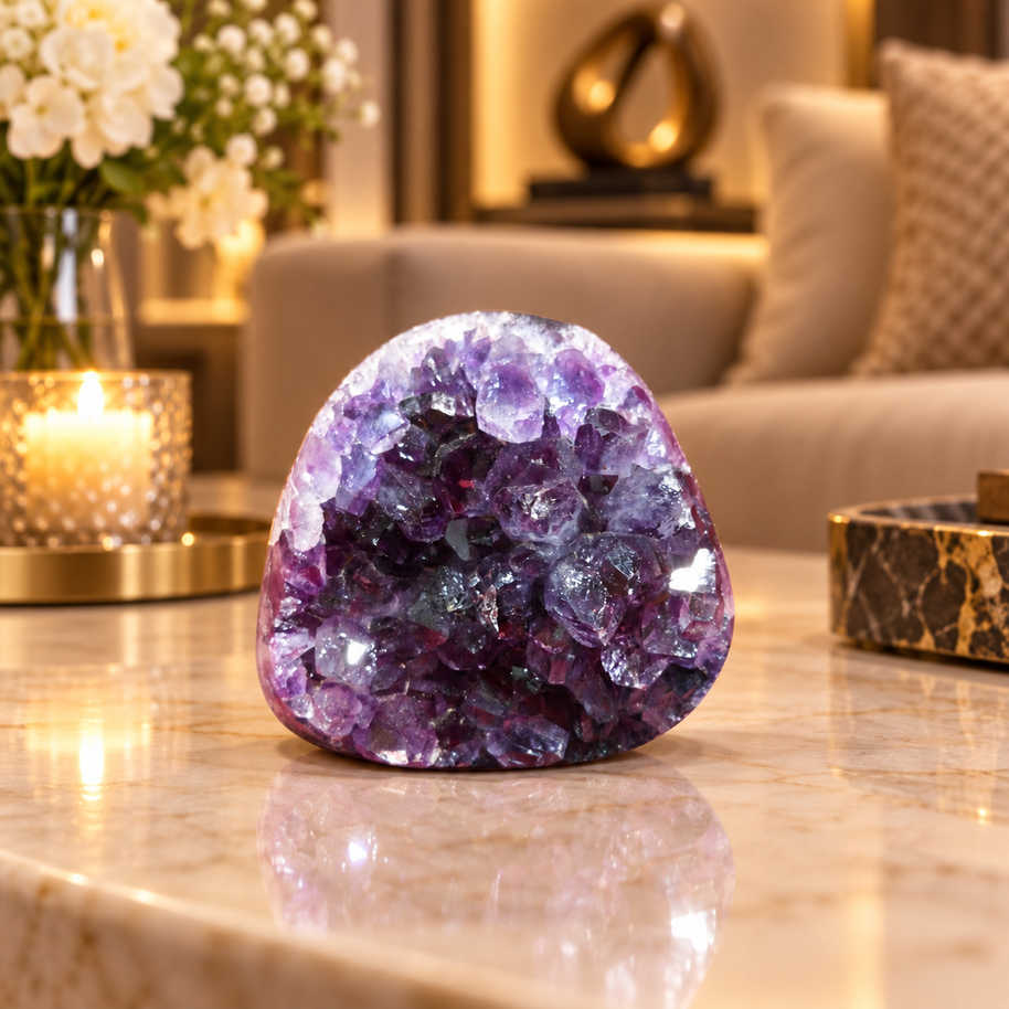 Premium Natural Amethyst Crystal – Purple Crystal Home Décor & Serenity Accent | Size: 7×7 | 350 Grams