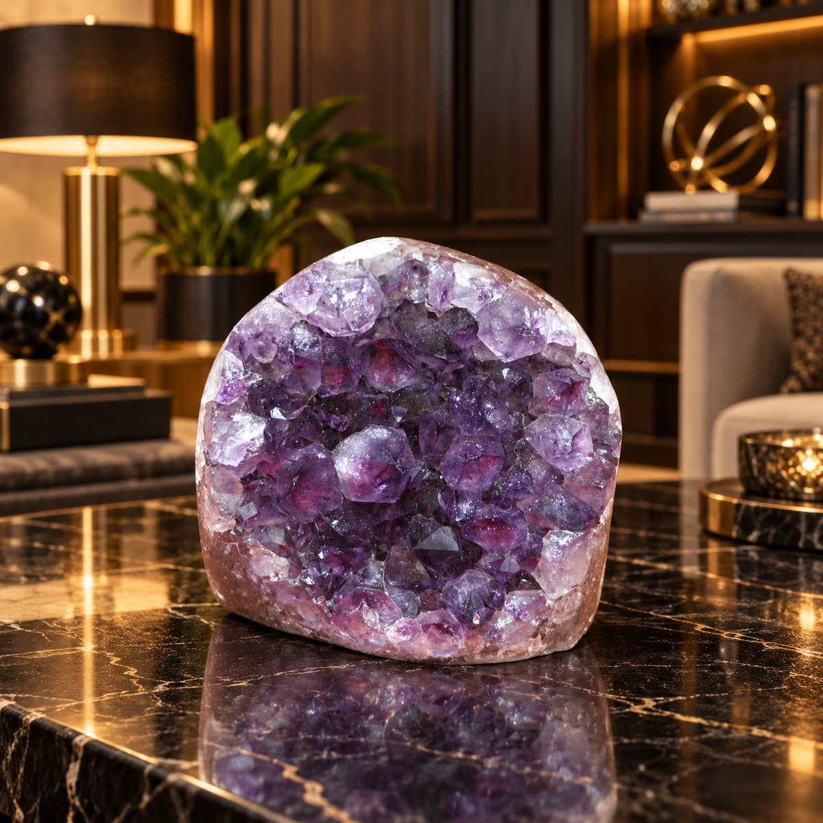 Premium Natural Amethyst Crystal – Purple Crystal Home Décor & Serenity Accent | Size: 7×6 | 357 Grams
