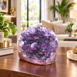Premium Natural Amethyst Crystal – Purple Crystal Home Décor & Serenity Accent | Size: 7×6 | 357 Grams