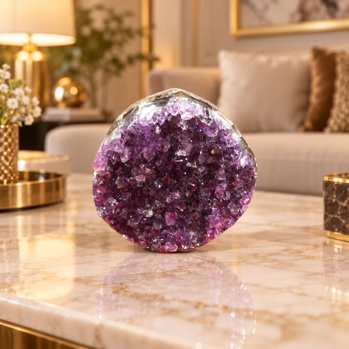 Premium Natural Amethyst Crystal – Purple Crystal Home Décor & Serenity Accent | Size: 6×8 | 312 Grams