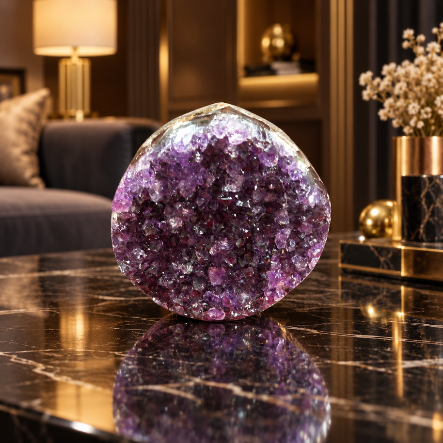 Premium Natural Amethyst Crystal – Purple Crystal Home Décor & Serenity Accent | Size: 6×8 | 312 Grams