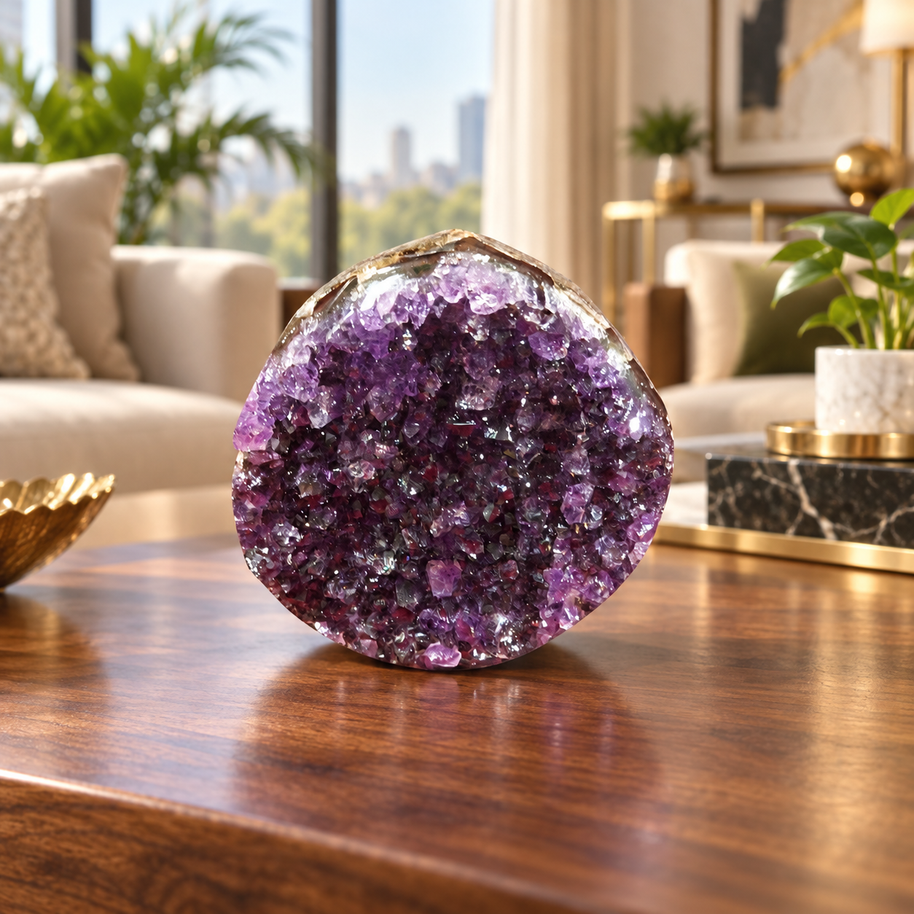 Premium Natural Amethyst Crystal – Purple Crystal Home Décor & Serenity Accent | Size: 6×8 | 312 Grams