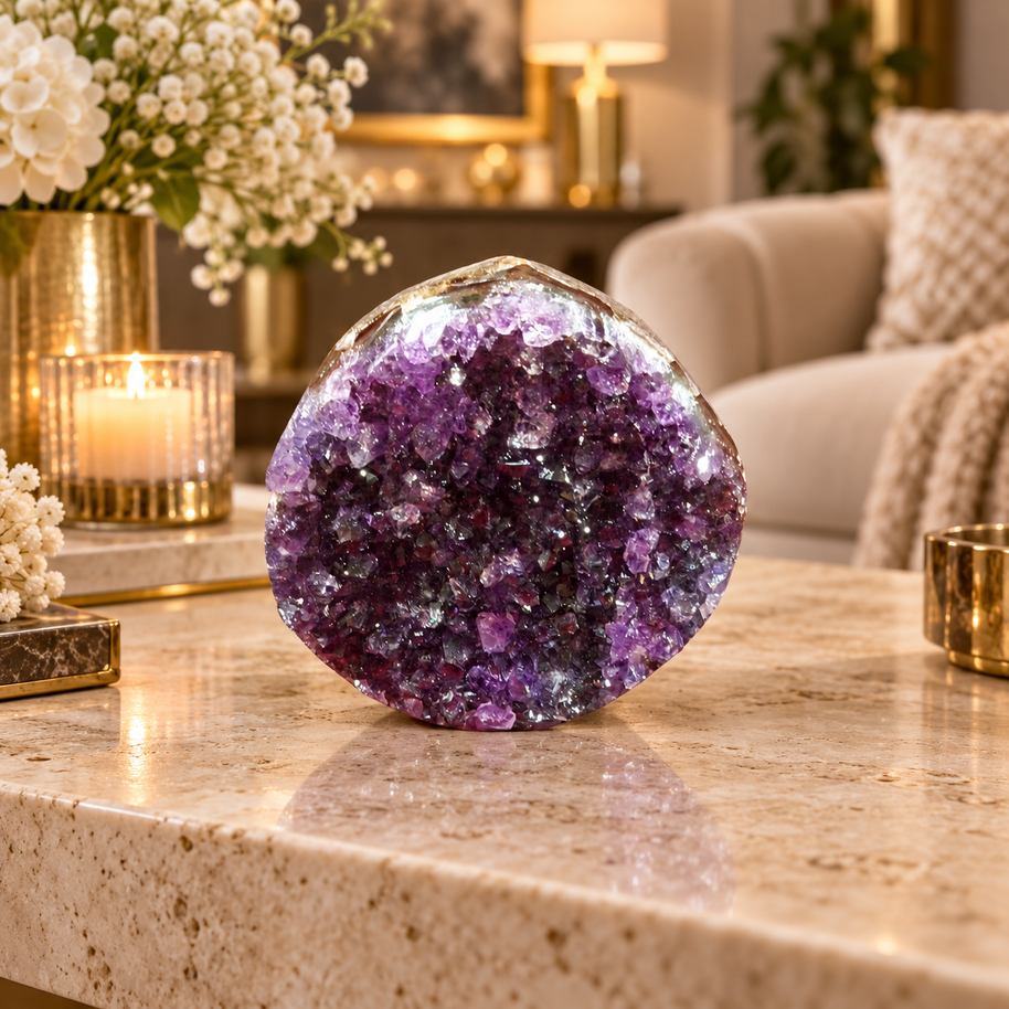 Premium Natural Amethyst Crystal – Purple Crystal Home Décor & Serenity Accent | Size: 6×8 | 312 Grams