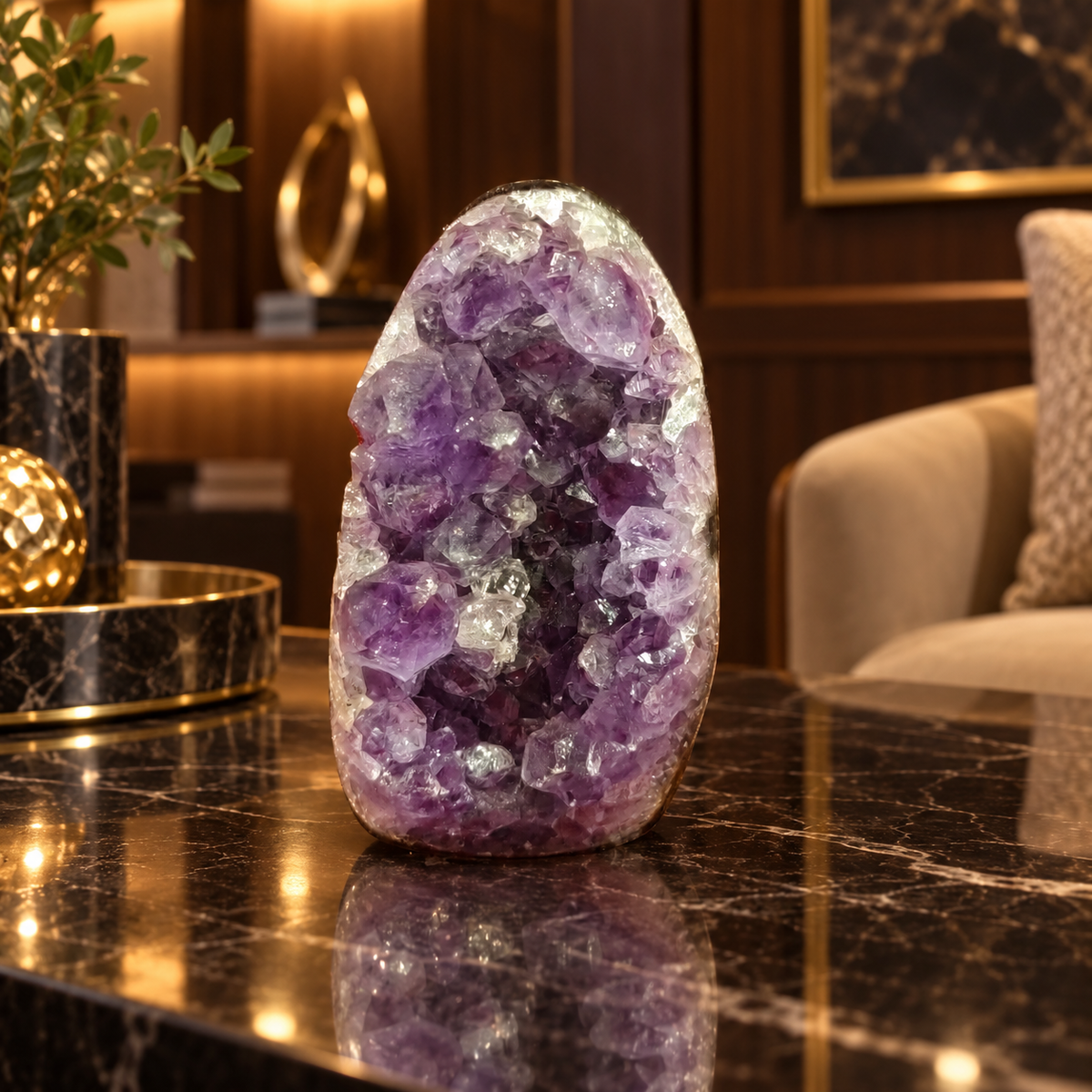 Premium Natural Amethyst Crystal – Purple Crystal Home Décor & Serenity Accent | Size: 5×8 | 269 Grams