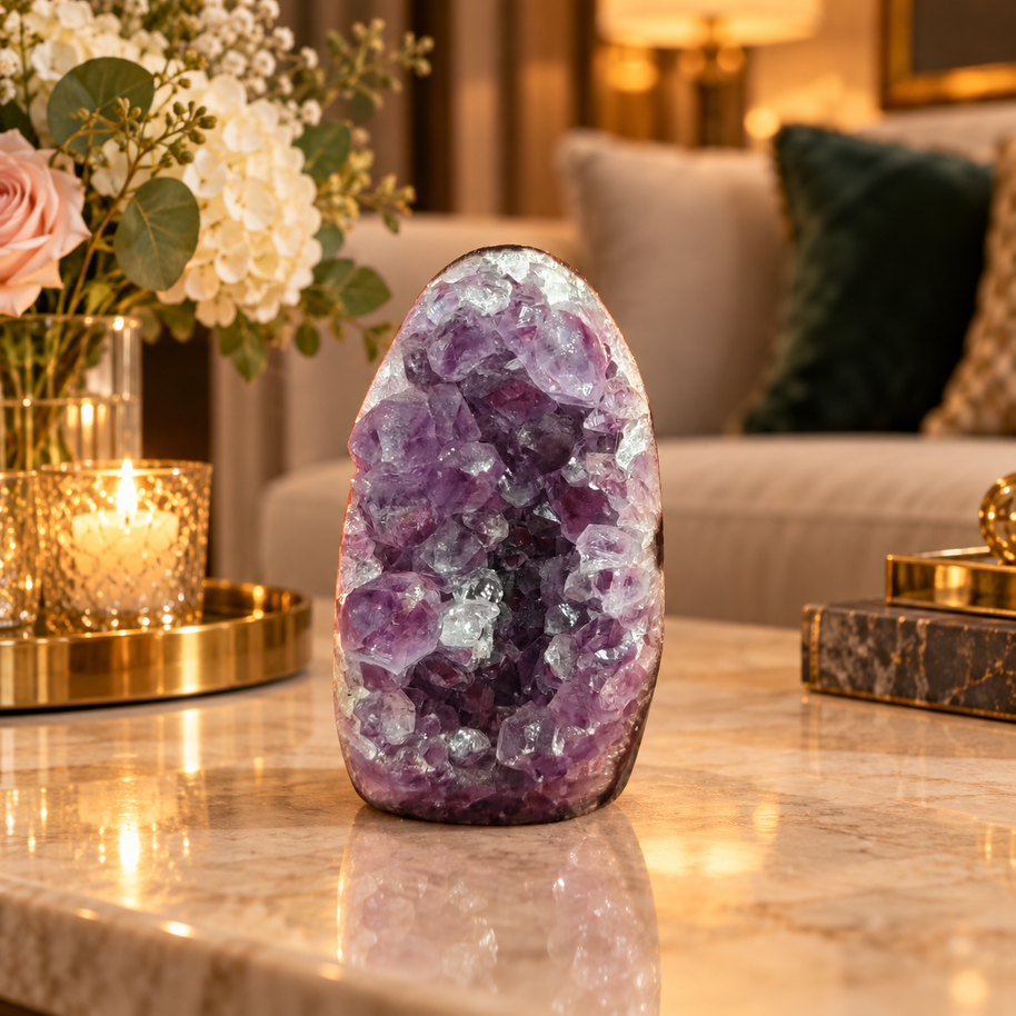 Premium Natural Amethyst Crystal – Purple Crystal Home Décor & Serenity Accent | Size: 5×8 | 269 Grams
