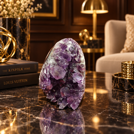 Premium Natural Amethyst Crystal – Purple Crystal Home Décor & Serenity Accent | Size: 7×8 | 420 Grams