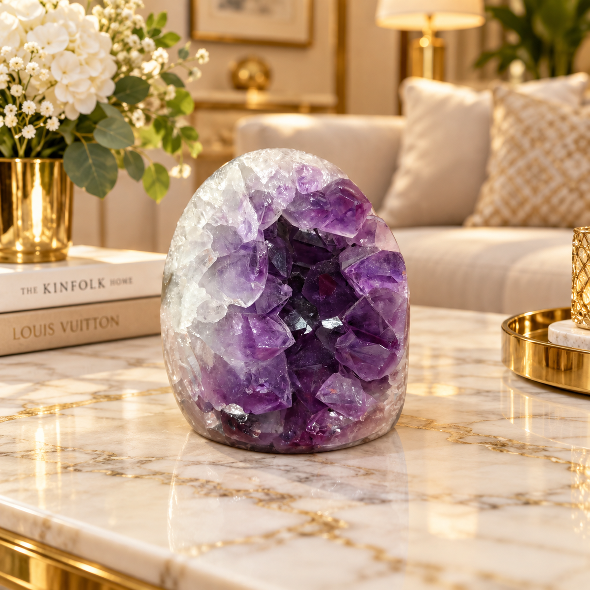 Premium Natural Amethyst Crystal – Purple Crystal Home Décor & Serenity Accent | Size: 6×6 | 398 Grams