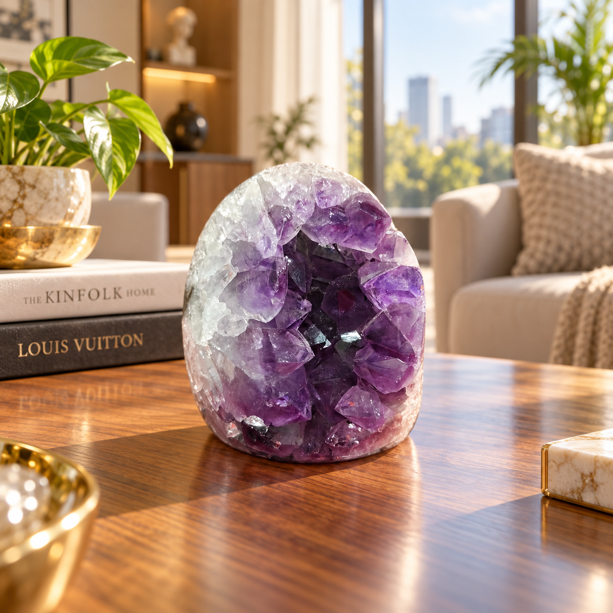 Premium Natural Amethyst Crystal – Purple Crystal Home Décor & Serenity Accent | Size: 6×6 | 398 Grams