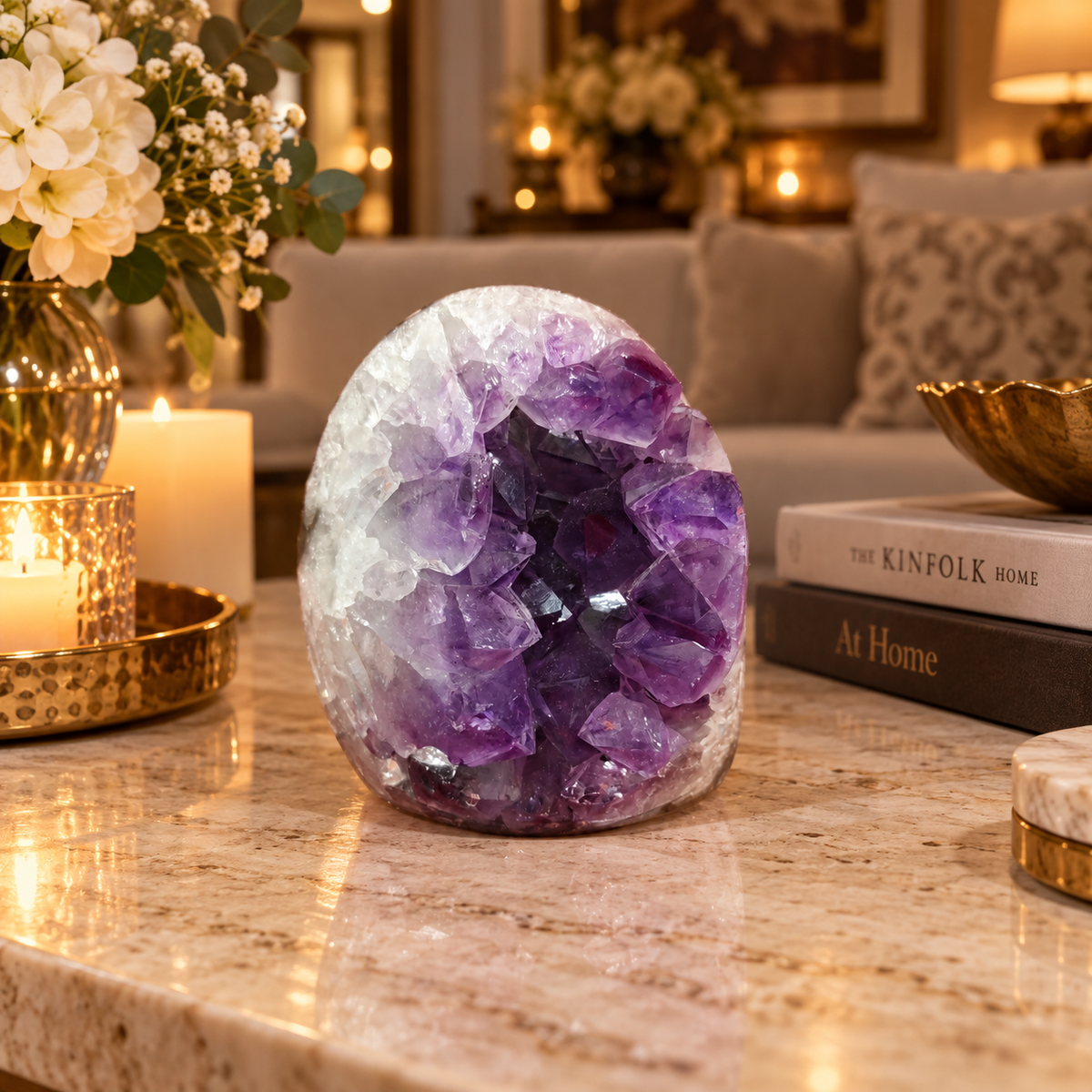 Premium Natural Amethyst Crystal – Purple Crystal Home Décor & Serenity Accent | Size: 6×6 | 398 Grams