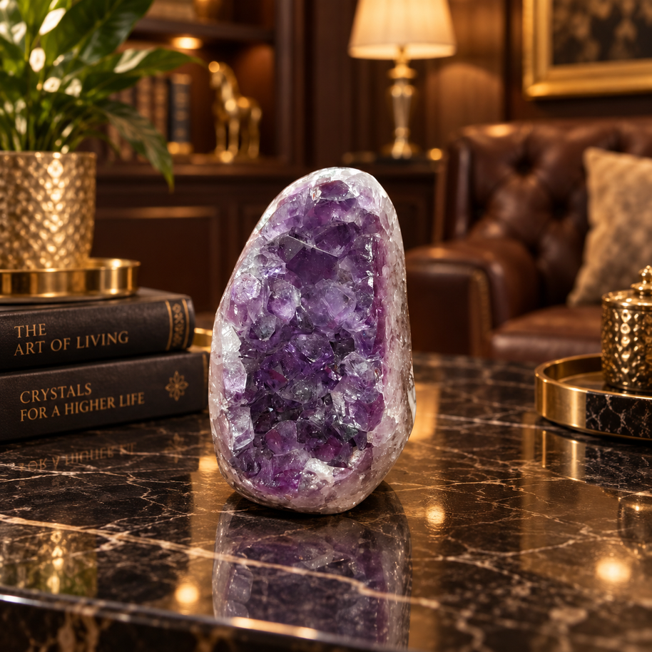 Premium Natural Amethyst Crystal – Purple Crystal Home Décor & Serenity Accent | Size: 5×8 | 395 Grams