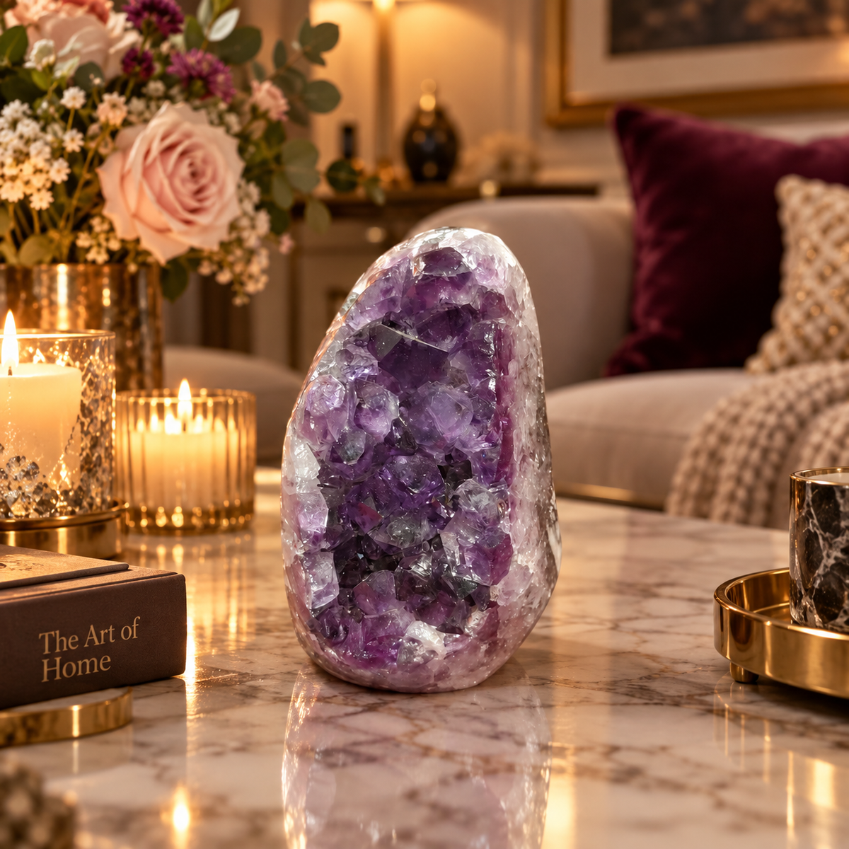 Premium Natural Amethyst Crystal – Purple Crystal Home Décor & Serenity Accent | Size: 5×8 | 395 Grams
