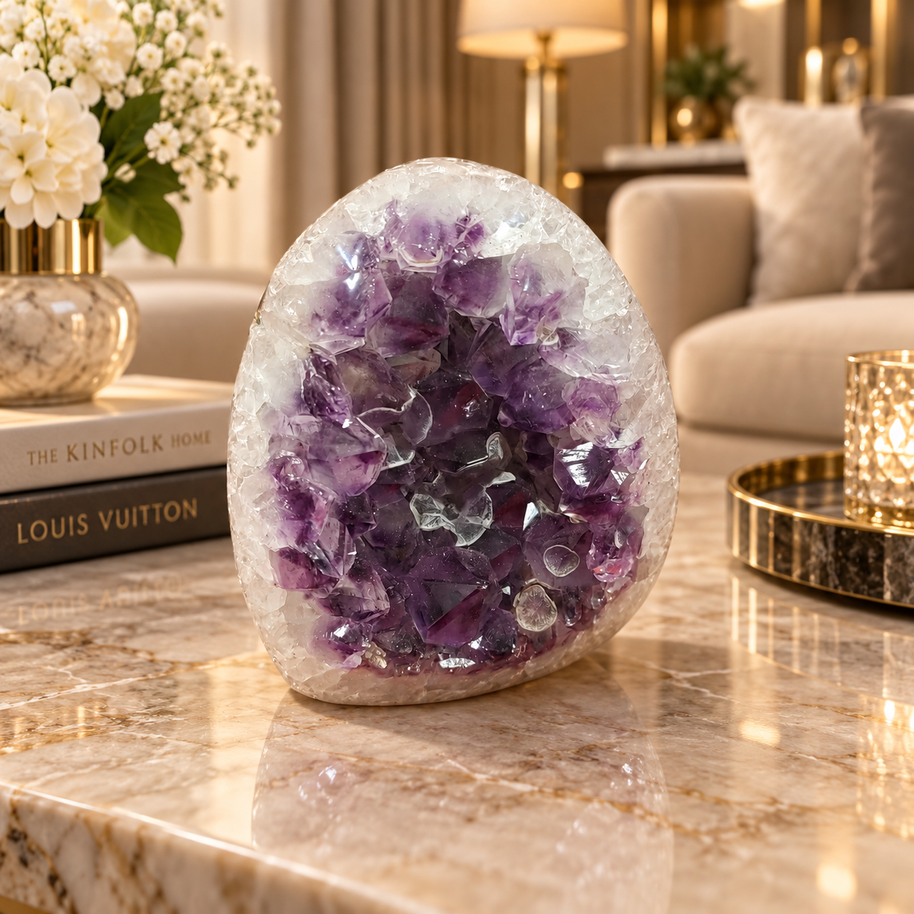 Premium Natural Amethyst Crystal – Purple Crystal Home Décor & Serenity Accent | Size: 7×7 | 400 Grams