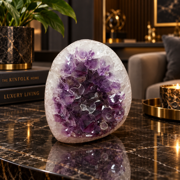 Premium Natural Amethyst Crystal – Purple Crystal Home Décor & Serenity Accent | Size: 7×7 | 400 Grams