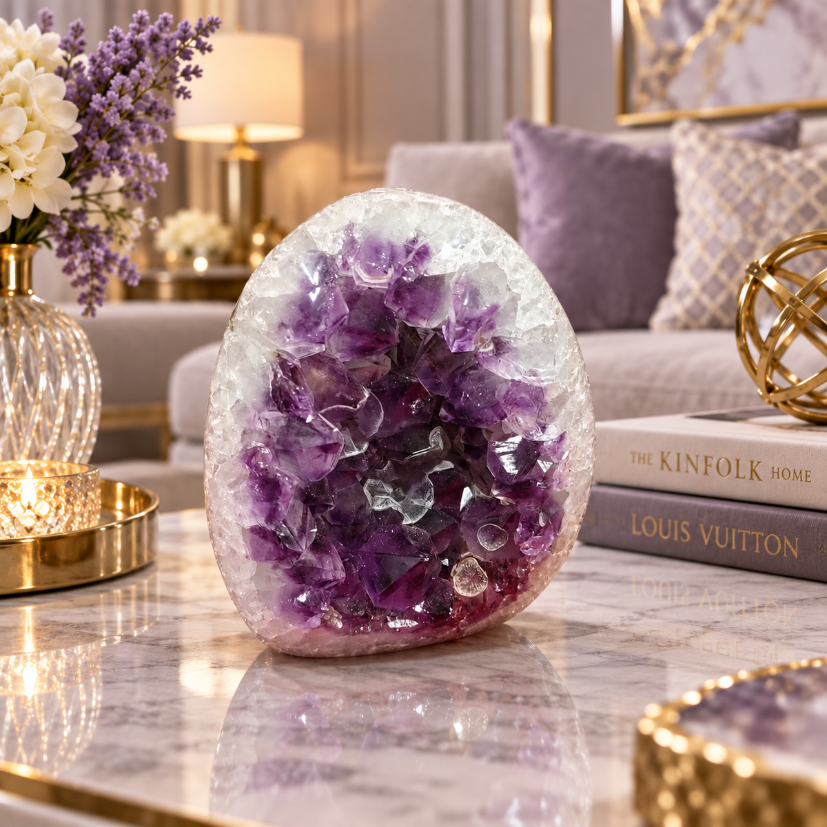 Premium Natural Amethyst Crystal – Purple Crystal Home Décor & Serenity Accent | Size: 7×7 | 400 Grams