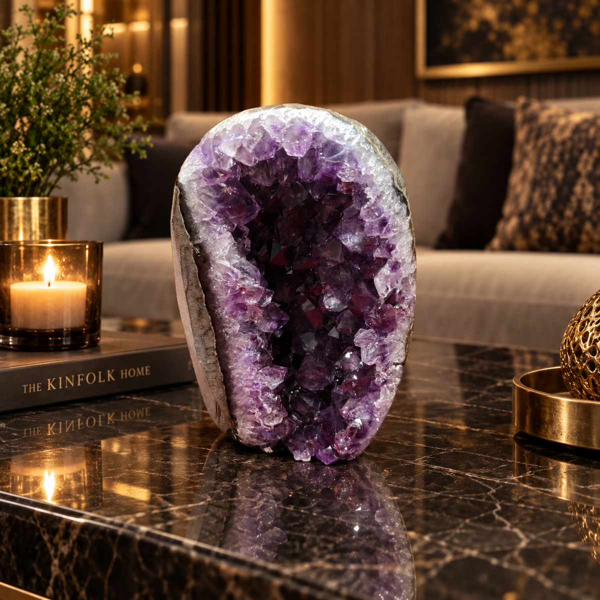 Premium Natural Amethyst Crystal – Purple Crystal Home Décor & Serenity Accent | Size: 9×6 | 417 Grams