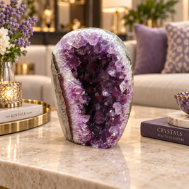 Premium Natural Amethyst Crystal – Purple Crystal Home Décor & Serenity Accent | Size: 9×6 | 417 Grams
