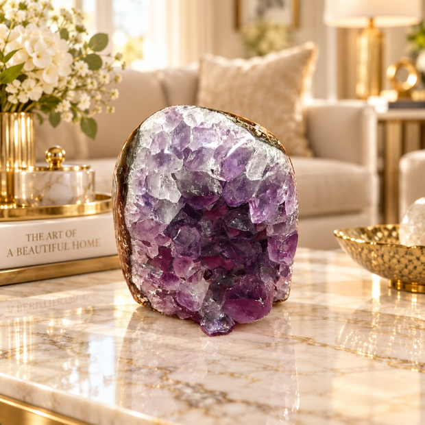 Premium Natural Amethyst Crystal – Purple Crystal Home Décor & Serenity Accent | Size: 7× 7 | 379 Grams