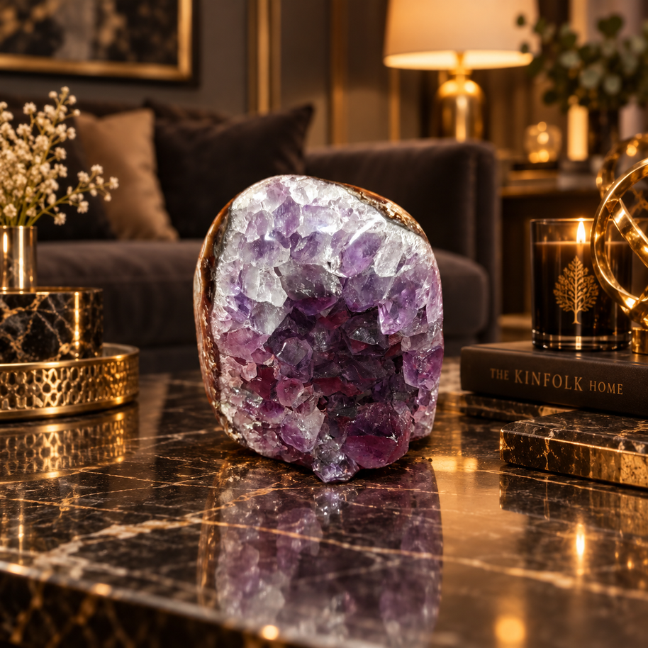 Premium Natural Amethyst Crystal – Purple Crystal Home Décor & Serenity Accent | Size: 7× 7 | 379 Grams