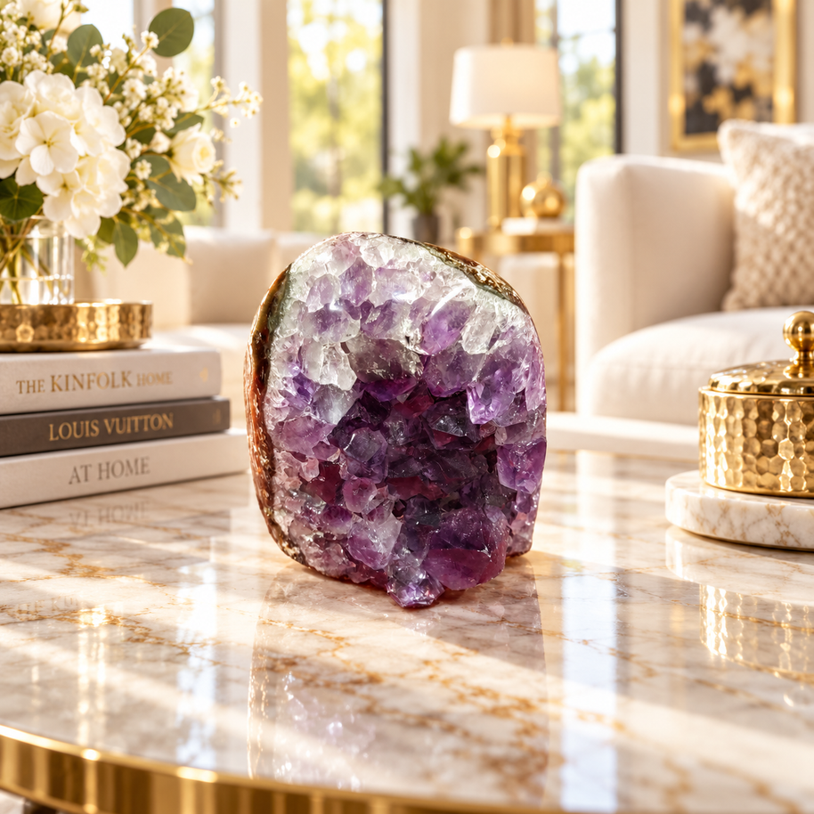 Premium Natural Amethyst Crystal – Purple Crystal Home Décor & Serenity Accent | Size: 7× 7 | 379 Grams