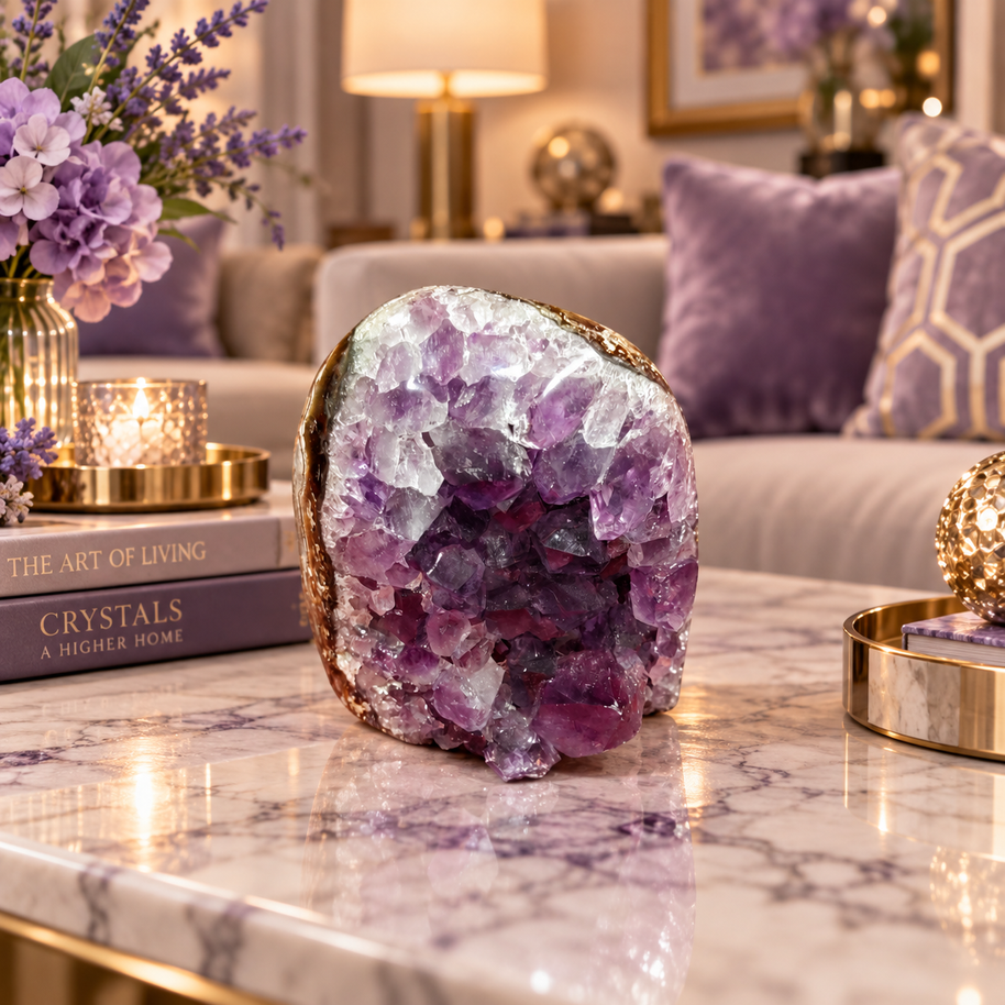Premium Natural Amethyst Crystal – Purple Crystal Home Décor & Serenity Accent | Size: 7× 7 | 379 Grams