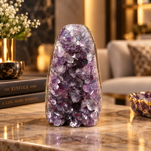 Premium Natural Amethyst Crystal – Purple Crystal Home Décor & Serenity Accent | Size: 5×9 | 340 Grams