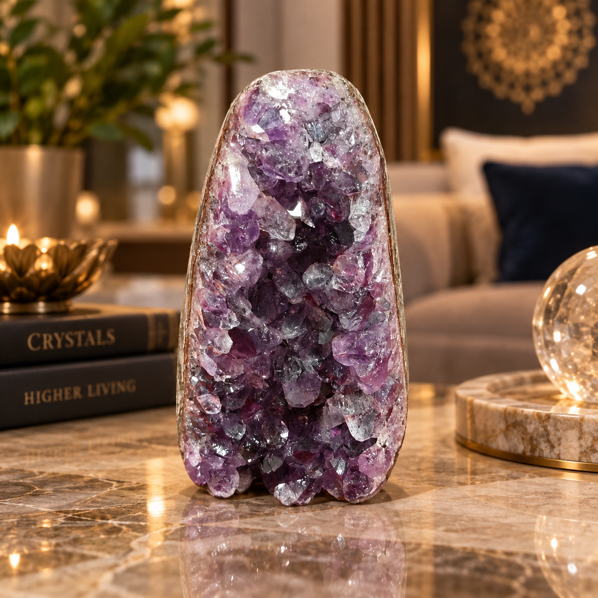 Premium Natural Amethyst Crystal – Purple Crystal Home Décor & Serenity Accent | Size: 5×9 | 340 Grams