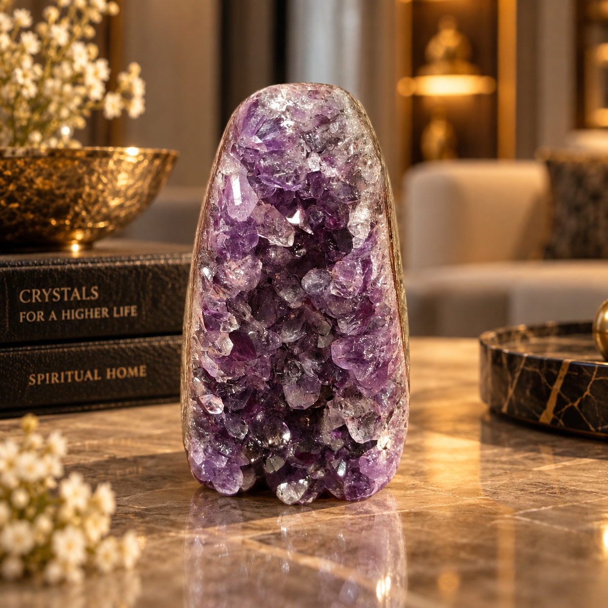 Premium Natural Amethyst Crystal – Purple Crystal Home Décor & Serenity Accent | Size: 5×9 | 340 Grams