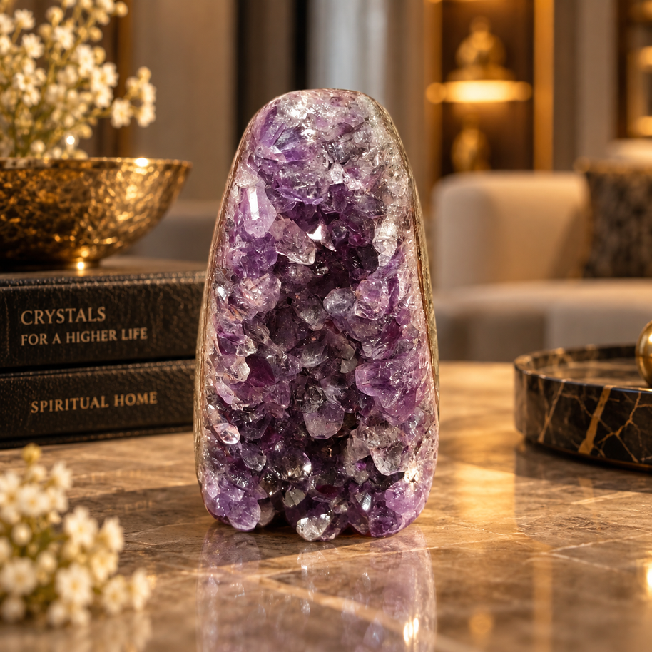 Premium Natural Amethyst Crystal – Purple Crystal Home Décor & Serenity Accent | Size: 5×9 | 340 Grams