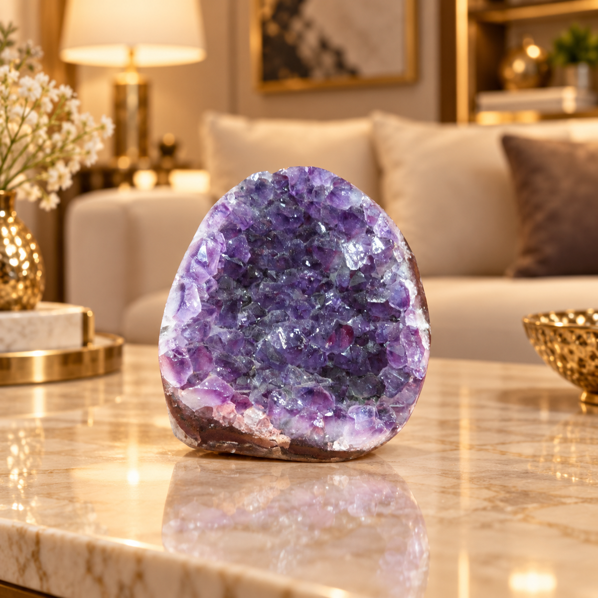 Premium Natural Amethyst Crystal – Purple Crystal Home Décor & Serenity Accent | Size: 8×6 | 431 Grams