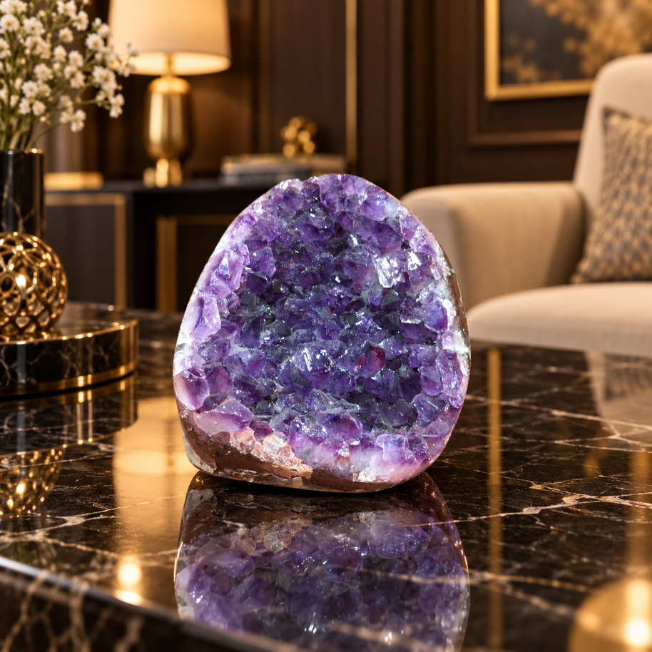 Premium Natural Amethyst Crystal – Purple Crystal Home Décor & Serenity Accent | Size: 8×6 | 431 Grams