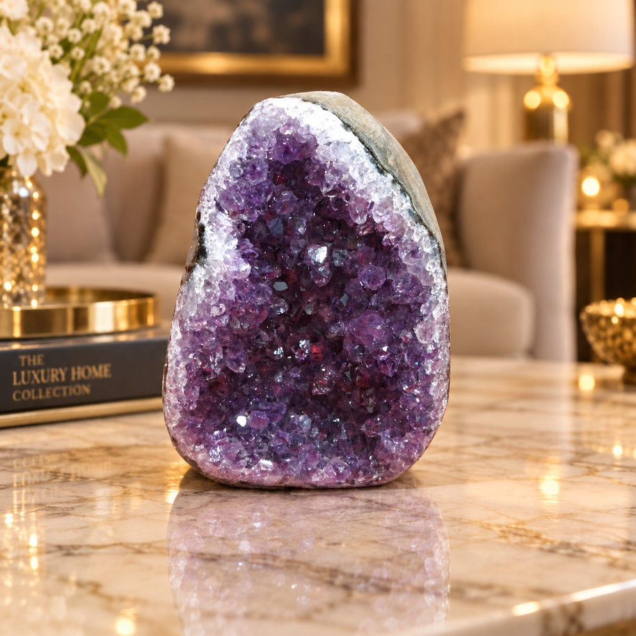 Premium Natural Amethyst Crystal – Purple Crystal Home Décor & Serenity Accent | Size: 5×8 | 241 Grams