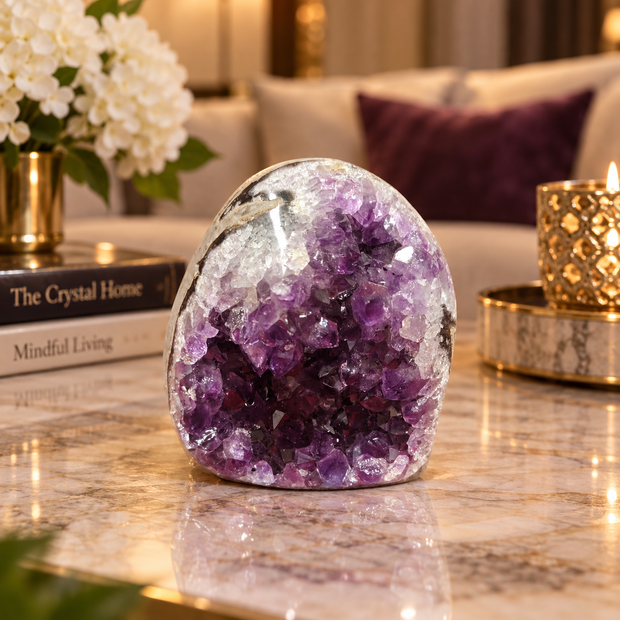 Premium Natural Amethyst Crystal – Purple Crystal Home Décor & Serenity Accent | Size: 6×7 | 430 Grams
