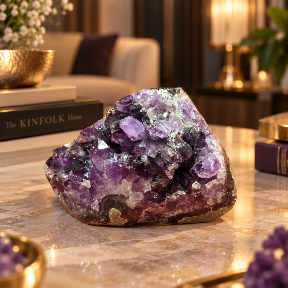 Premium Natural Amethyst Crystal – Purple Crystal Home Décor & Serenity Accent | Size: 10×7 | 381 Grams
