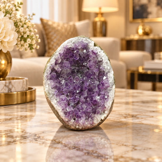 Premium Natural Amethyst Crystal – Purple Crystal Home Décor & Serenity Accent | Size: 6×7 | 338 Grams